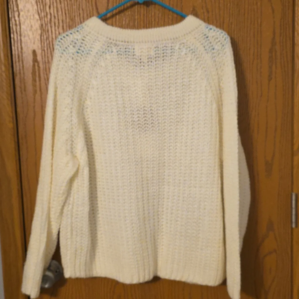 BiBi Cream Button-Accent Sweater - Picture 3 of 3